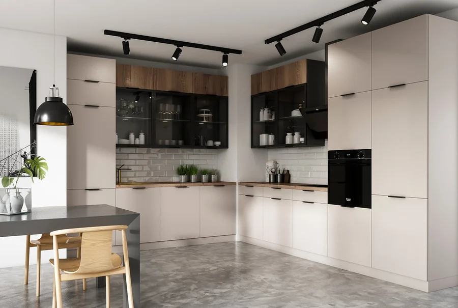 Küchenvitrinen Italia aus der Layman-Kollektion: Glasvitrinen mit goldenem, kupferfarbenem oder schwarzem Rahmen (Ansicht 12)