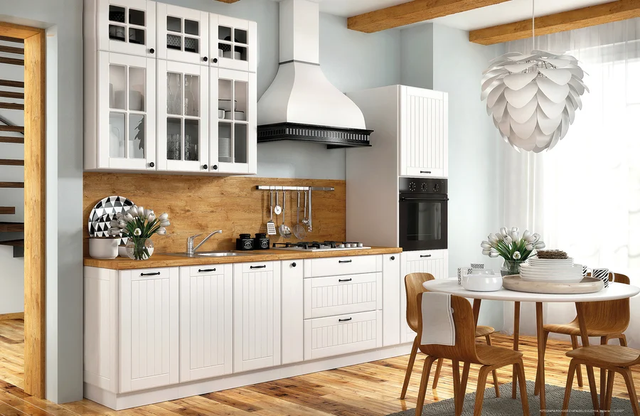 Lora kitchen by Layman: Routed matt fronts with gold or black handles and knobs (View 3)
