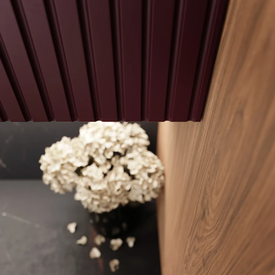 Küche Martyna aus der Layman-Kollektion: Matter Lack: glatte Front, schmaler oder breiter Rahmen oder Riffelung (Ansicht 11)