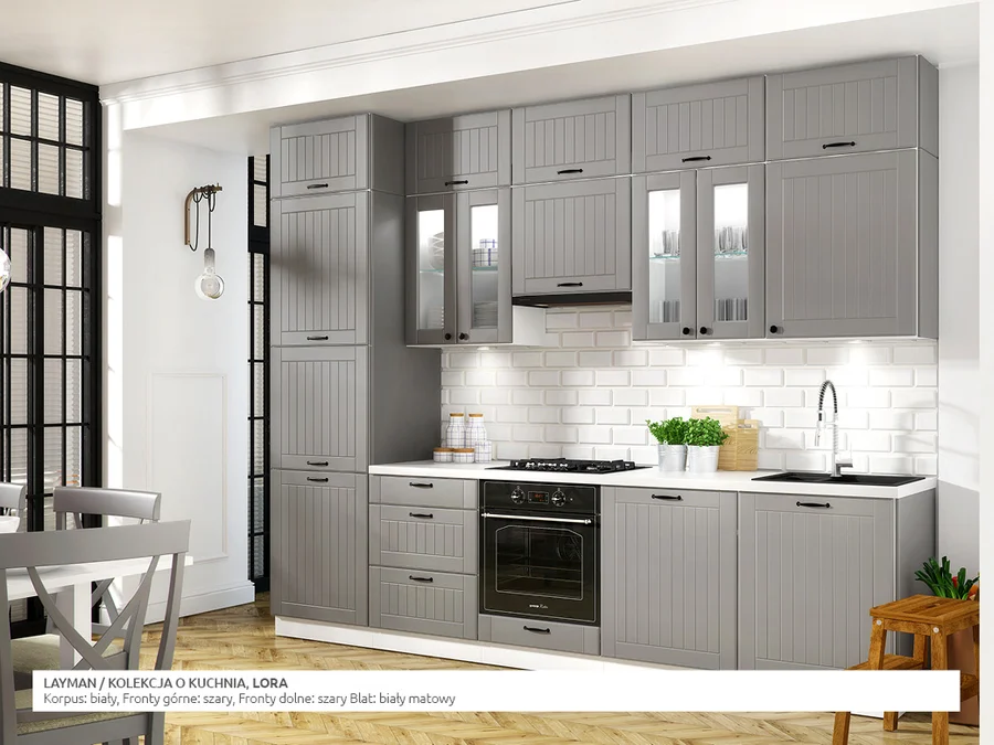 Lora kitchen by Layman: Routed matt fronts with gold or black handles and knobs (View 7)